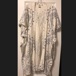 Bandana print boho kimono top